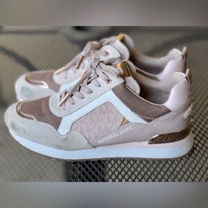 Michael Kors Women’s Sneakers, Wilma Trainer Pink Suede, size 7.